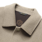 Men’s Handmade Wool Jacket Thick Winter Polo Collar Coat