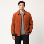 Men's Plus Size Loose Fit Corduroy Coat Side Pocket Jacket
