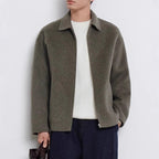 Men's Wool Coat Warm Slim Fit Double Sided Autumn Winter Jacket
