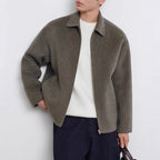 Men's Wool Coat Warm Slim Fit Double Sided Autumn Winter Jacket