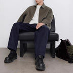 Men's Wool Coat Warm Slim Fit Double Sided Autumn Winter Jacket