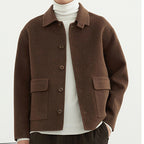 Men's Wool Jacket Short Double Sided Warm Pocket