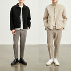 Men's Wool Jacket Short Double Sided Warm Pocket