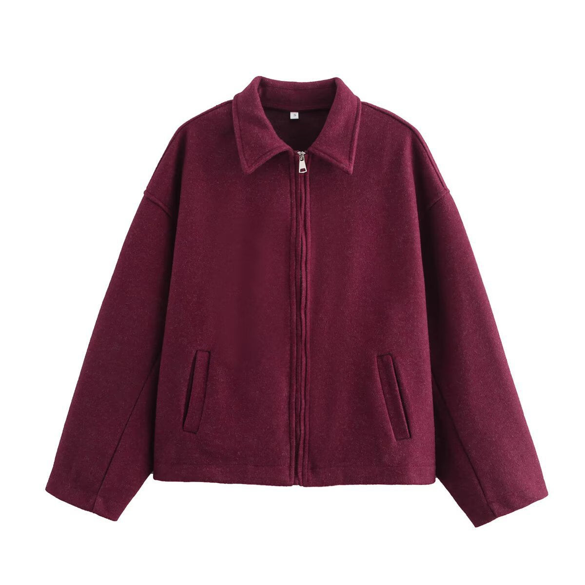 Women's Jacket Wool Blend Warm Relaxed Fit Beige