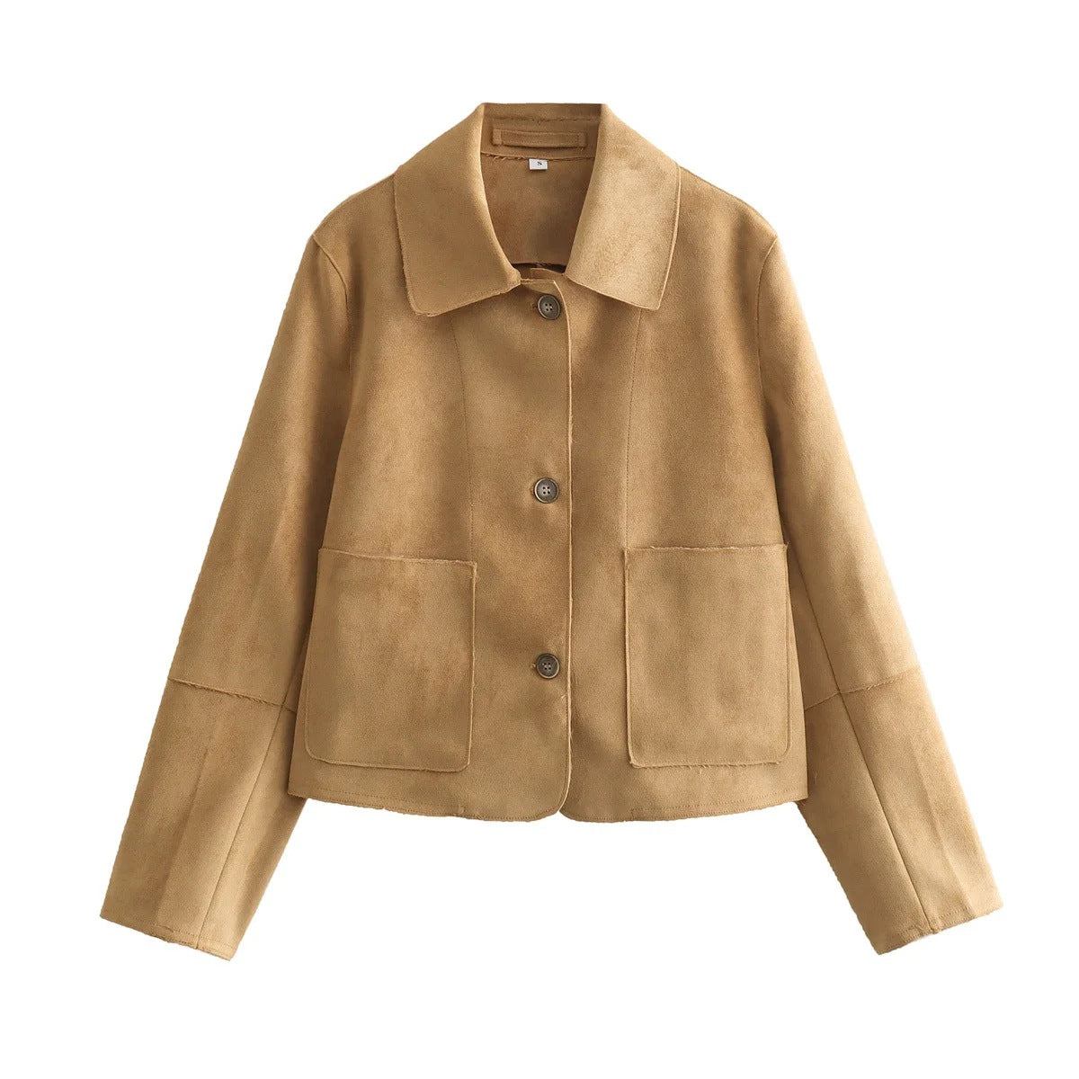 Women's Suede Jacket Soft Comfort Warm Coat Brown