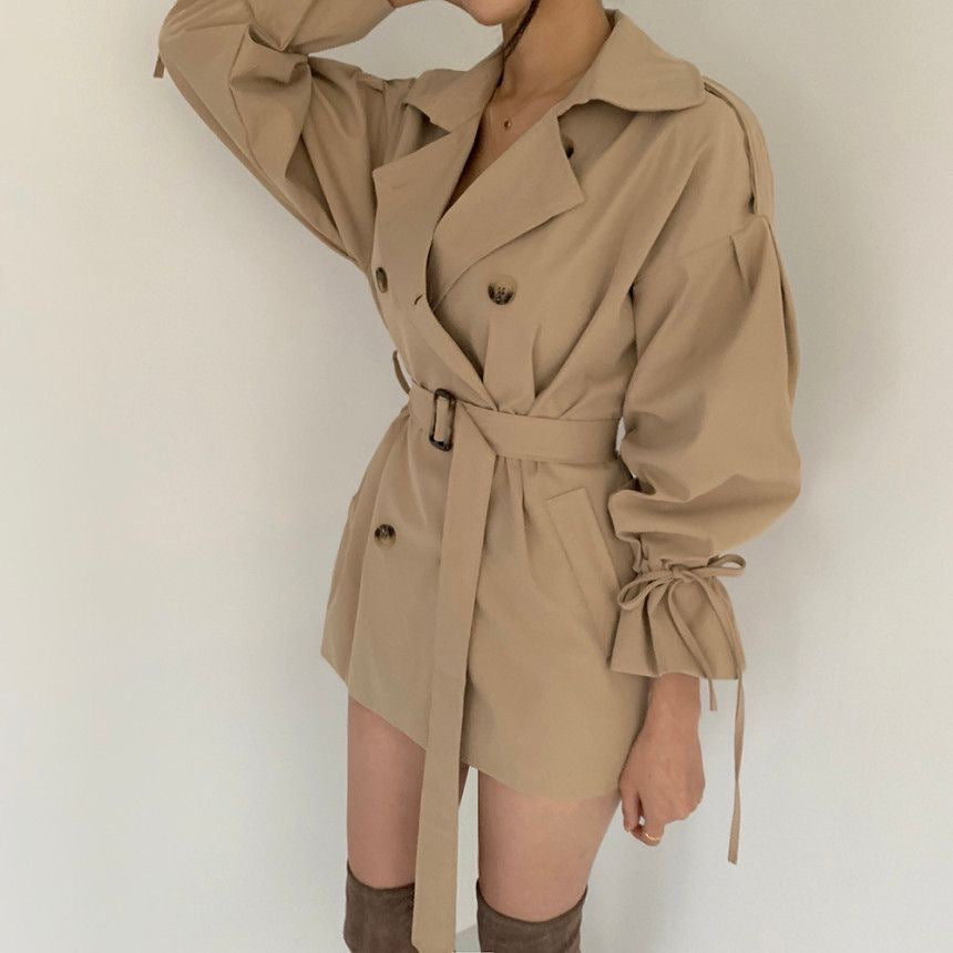 Women's Windbreaker Coat Lightweight Belted Loose