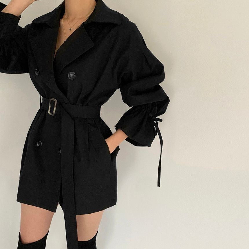 Women's Windbreaker Coat Lightweight Belted Loose