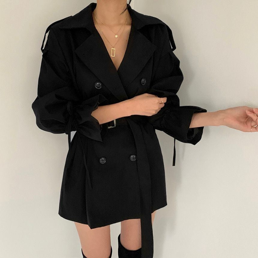 Women's Windbreaker Coat Lightweight Belted Loose