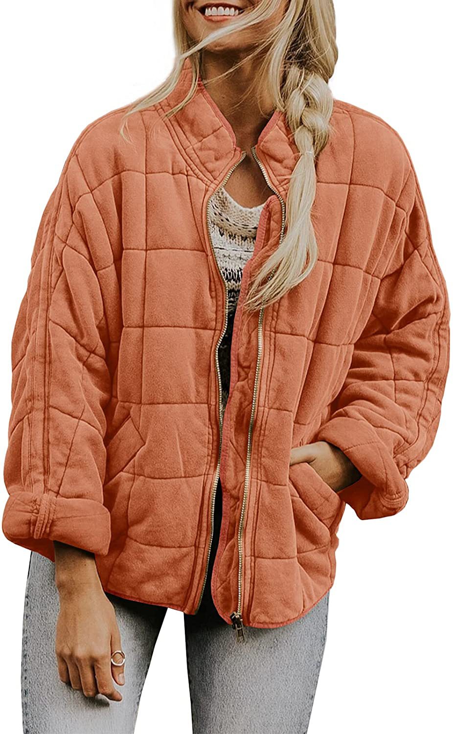 Women's Winter Zip Up Fleece Jacket Warm Pocket Coat