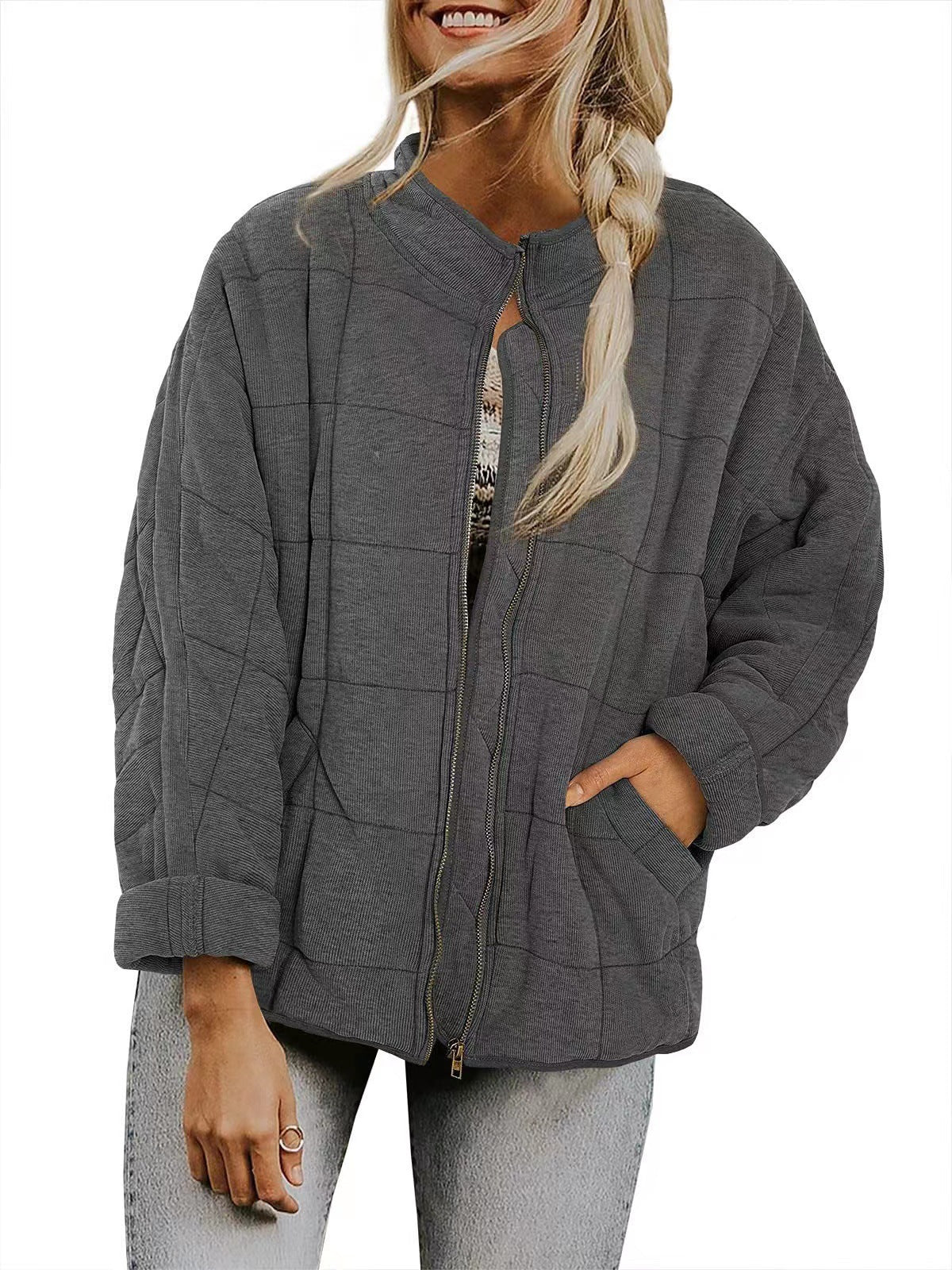 Women's Winter Zip Up Fleece Jacket Warm Pocket Coat