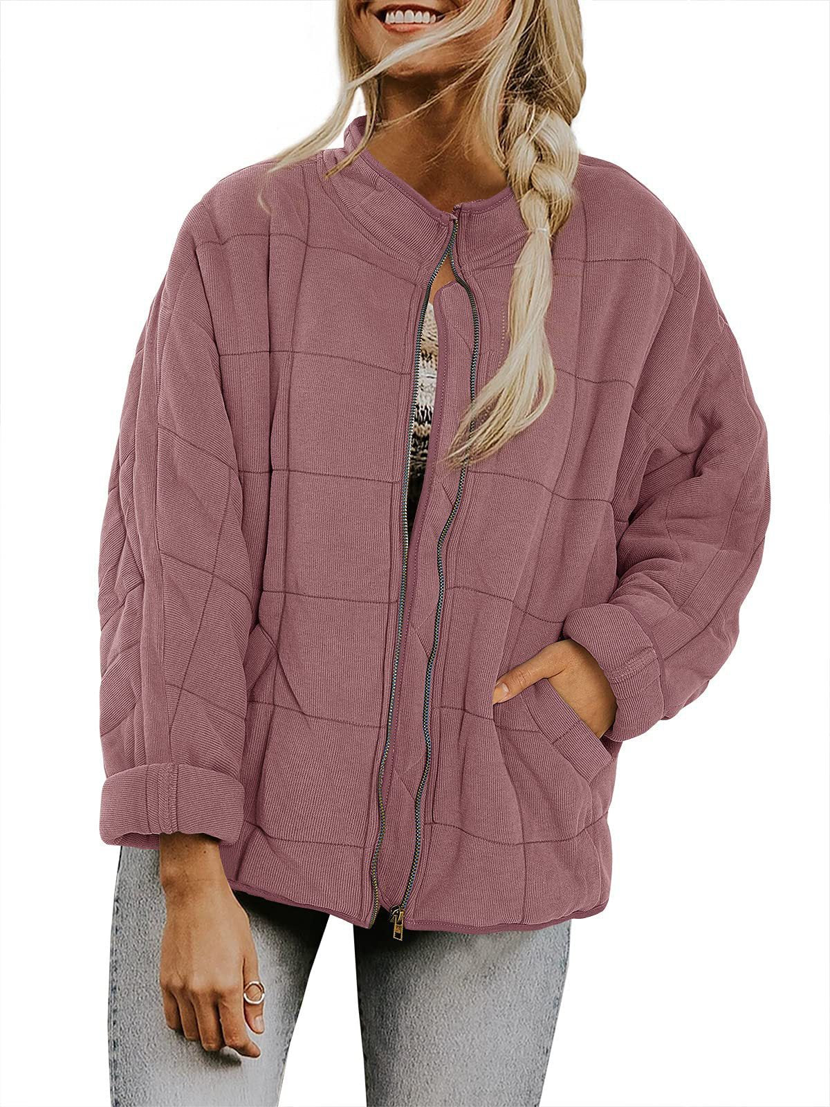 Women's Winter Zip Up Fleece Jacket Warm Pocket Coat