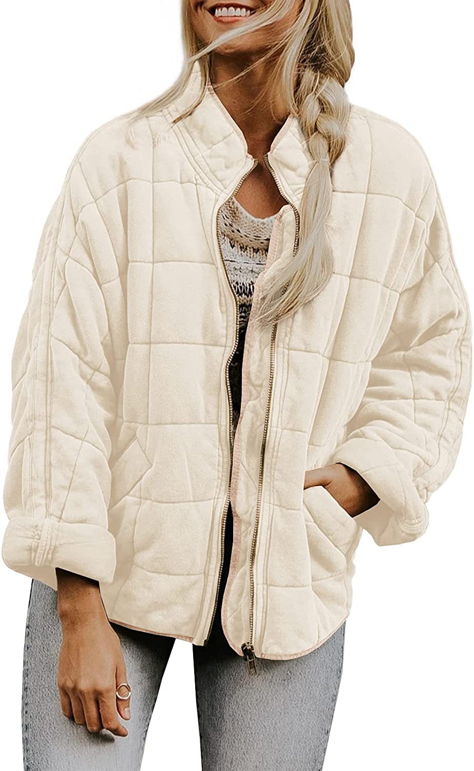 Women's Winter Zip Up Fleece Jacket Warm Pocket Coat