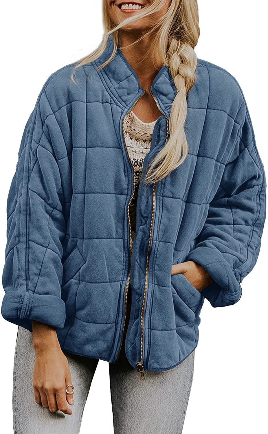 Women's Winter Zip Up Fleece Jacket Warm Pocket Coat