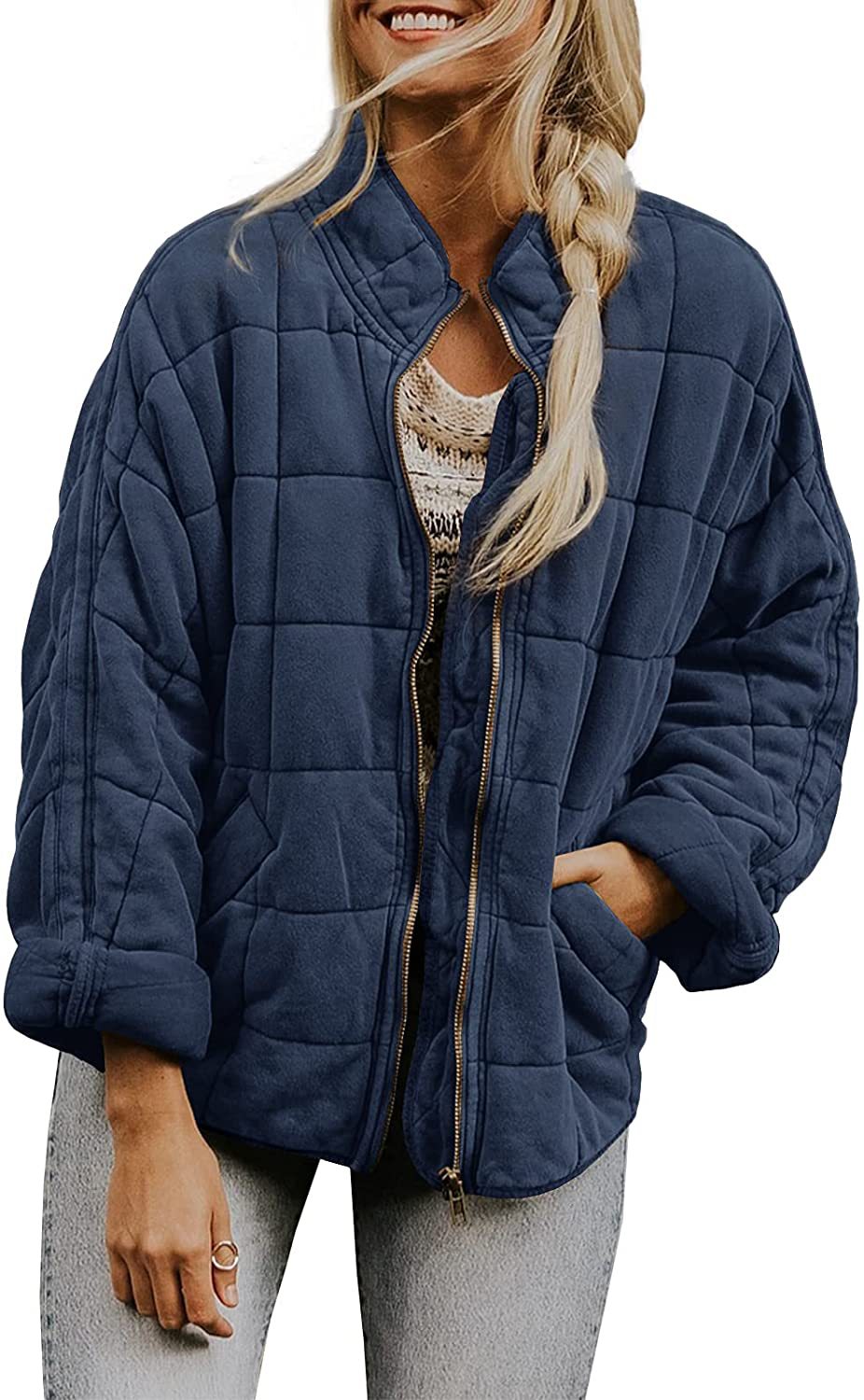 Women's Winter Zip Up Fleece Jacket Warm Pocket Coat