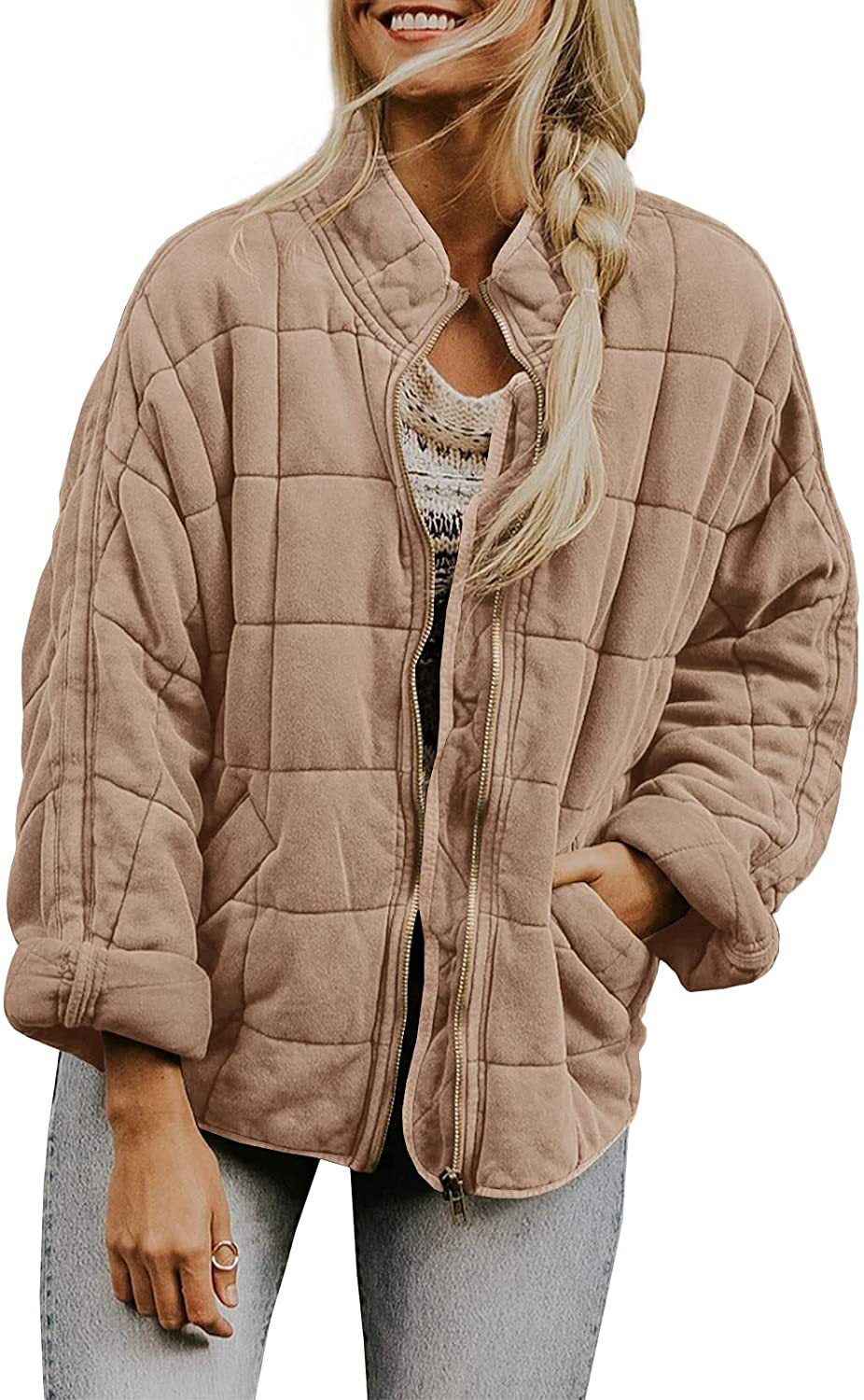 Women's Winter Zip Up Fleece Jacket Warm Pocket Coat