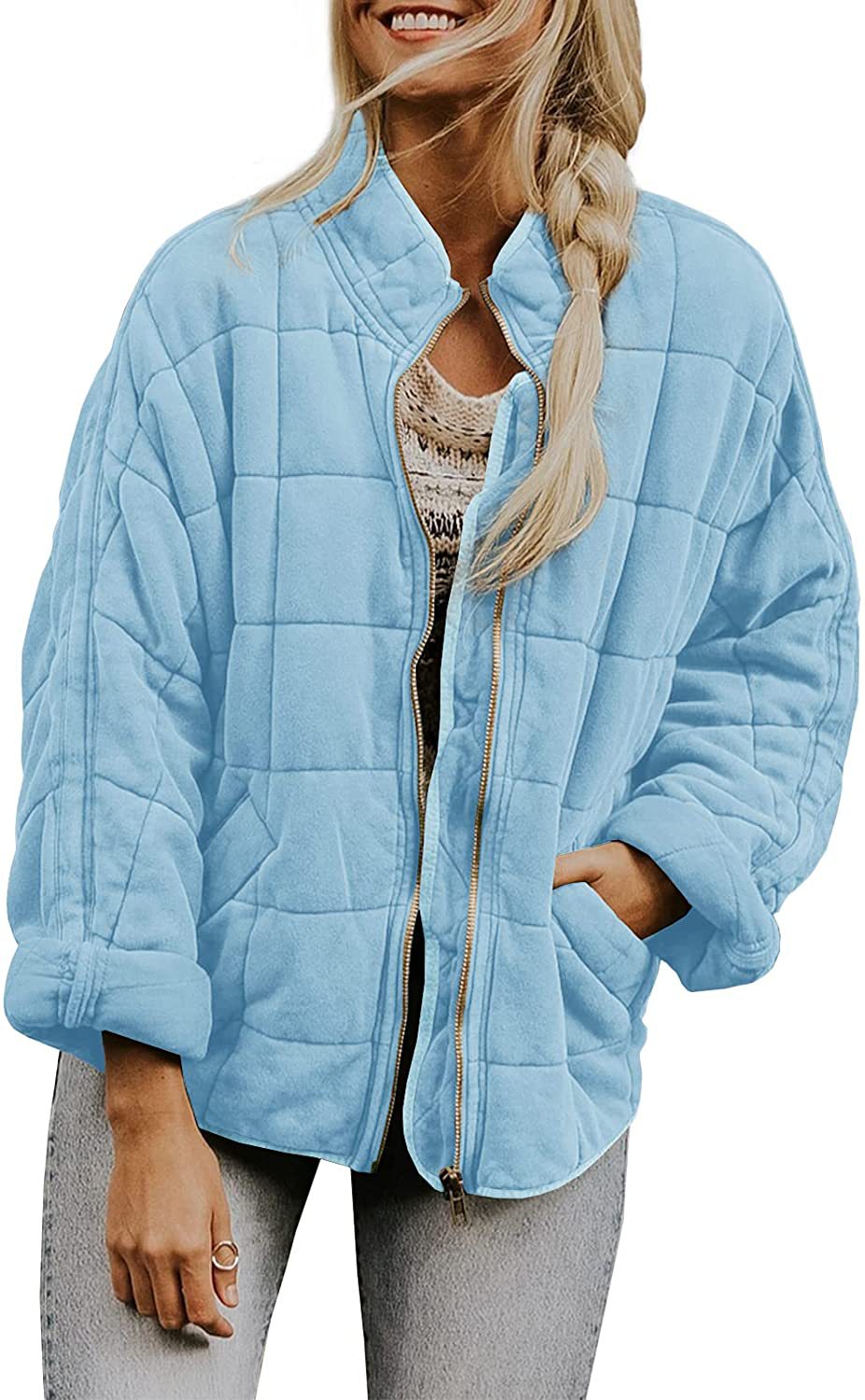 Women's Winter Zip Up Fleece Jacket Warm Pocket Coat