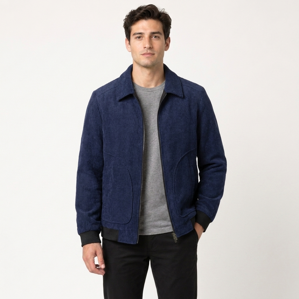Plus Size Corduroy Thickened Coat Overweight Man Jacket
