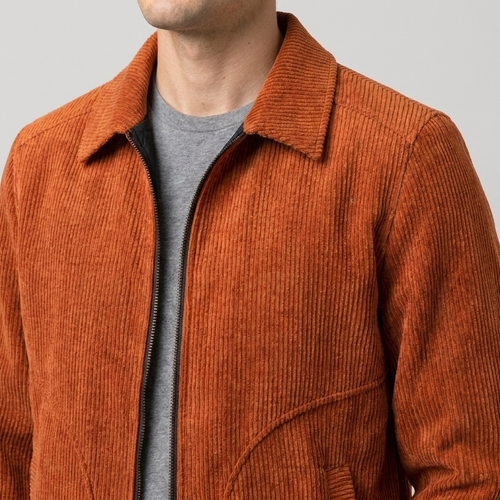 Men's Plus Size Loose Fit Corduroy Coat Side Pocket Jacket