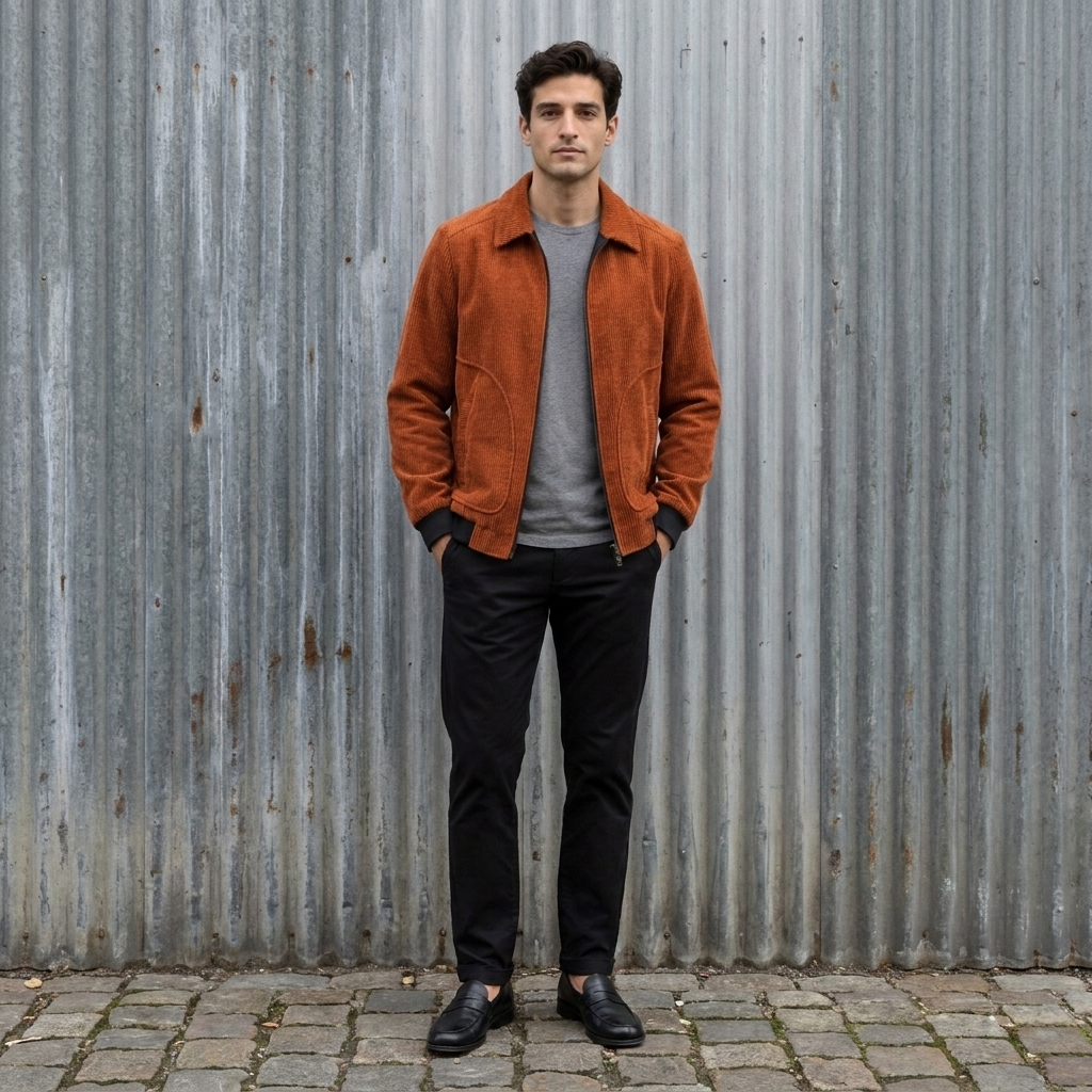 Plus Size Corduroy Thickened Coat Overweight Man Jacket