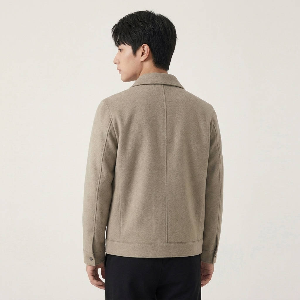 Autumn And Winter Handmade Double-faced Woolen Goods Wool Polo Collar Jacket