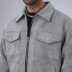 Fashion Men's Fur Zipper Big Pocket Jacket Coat