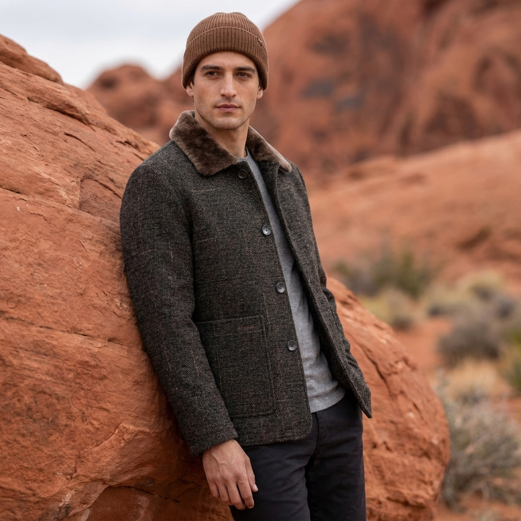 Middle-aged And Elderly Cotton-padded Jackets Dad-style Outerwear Lapel Wool Coats