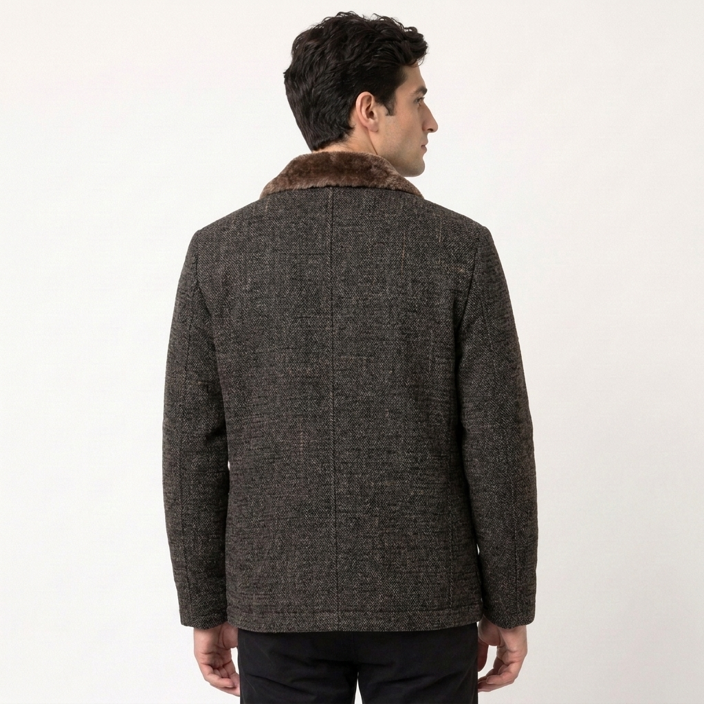 Middle-aged And Elderly Cotton-padded Jackets Dad-style Outerwear Lapel Wool Coats