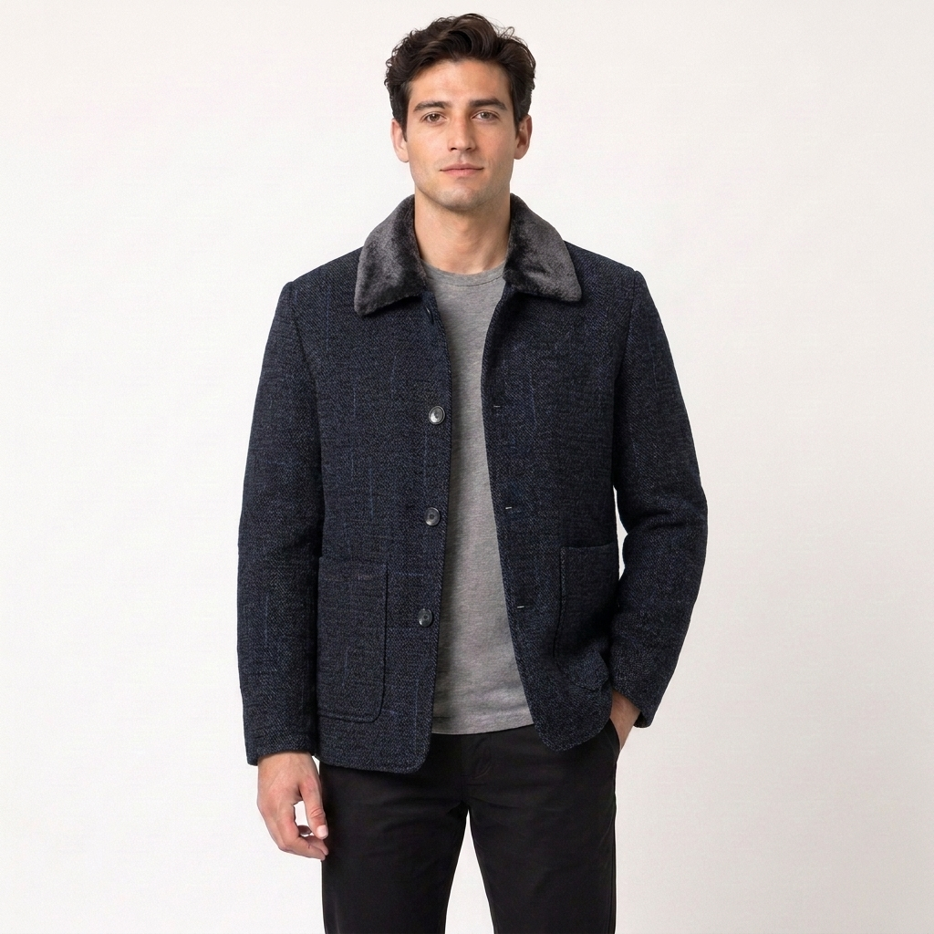 Middle-aged And Elderly Cotton-padded Jackets Dad-style Outerwear Lapel Wool Coats